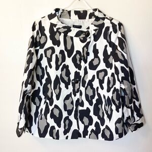 Sandro Swing Jacket in Large Scale Animal Print - L